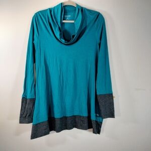 Calvin Klein Performance Teal Cowl Neck Oversized Tunic